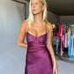 Cute Sheath Spaghetti Straps Purple Short Homecoming Dress with Beading SH7452