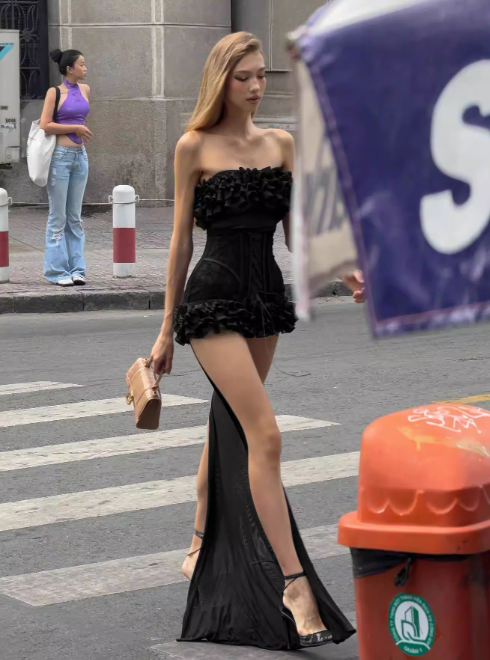Sexy Sheath Strapless Black Chiffon Short Homecoming Dress Cocktail Dress SH3115