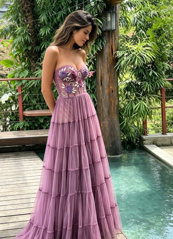 Gorgeous A Line Prom Dresses,Lace Long Prom Dresses Formal Beads Evening Dresses S903
