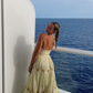 2026 New A Line Spaghetti Strap Embroidered Light Yellow Satin Prom Dress Outfits SH1023
