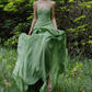 Flowy Ruffle Green A Line Spaghetti Strap Chiffon Evening Dress Party Dress SH3483