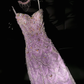 Purple A Line Sweetheart Neck Beaded Sequin Tulle Prom Dress Evening Dress SH3349