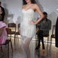 Sexy Sheath Strapless Corset Chiffon Short Homecoming Dress Cocktail Dress SH3126