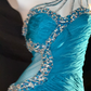 Vintage Blue A Line One Shoulder Beaded Chiffon Prom Dress Graduation Prom Dress SH5433