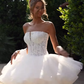 White Cute A Line Strapless Lace Tulle Short Prom Dress Homecoming Dress SH4780