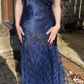 Vintage Spaghetti Straps Lace Beaded Satin Prom Dress Evening Dress SH1162
