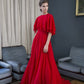 Gentle Baby Blue A Line Strapless Layered Chiffon Prom Dress Evening Dress with Cape SH3651