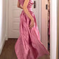 Vintage Pink 3D Floral A Line Off the Shoulder Satin Long Prom Dress Evening Dress SH6901