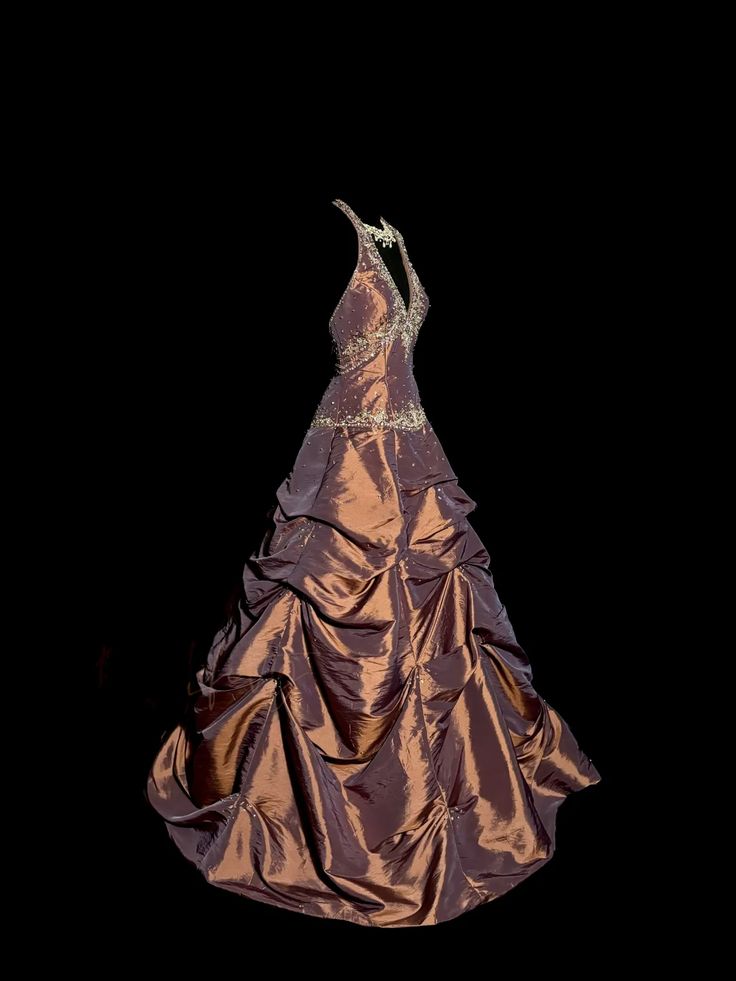 Vintage Ball Gown Halter Brown Sleeveless Long Prom Gown Fairy Prom Dr shinydress Vintage Ball Gown Halter Brown Sleeveless Long Prom Gown Fairy Prom Dr shinydress