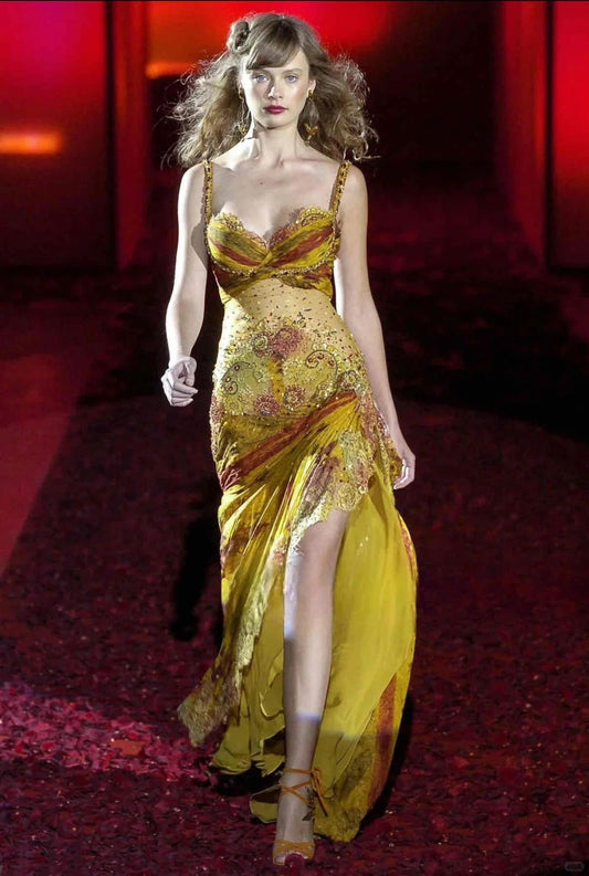 Exquisite Cider Color Mermaid Spaghetti Strap Beaded Chiffon Prom Dress Party Dress with Slit SH4106