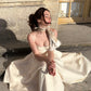 Simple A Line Spaghetti Strap Apricot Satin Prom Dress Birthday Dress Outfits SH3911
