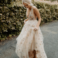 Charming V-neck Floral Long Prom Dress, Evening Dress T132