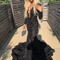 princess black girl long prom dress mermaid dress 6104