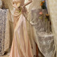 Sweet Pink 3D Rose A Line V Neck Satin Long Prom Dress Date Dress SH3931