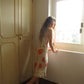 Gentle Sheath Straps Printed Floral Chiffon Tea Length Vacation Dress Outfits SH4517