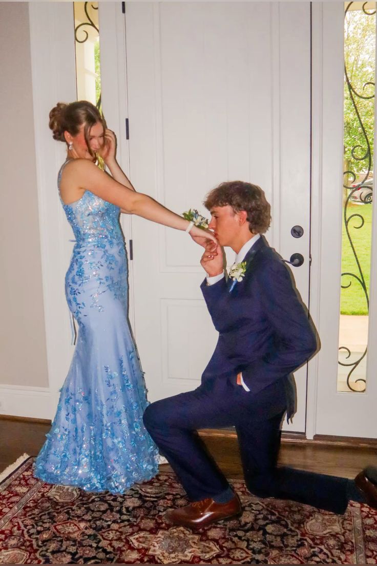 Charming Blue Mermaid Straps Sequin Tulle Prom Dress Evening Dress SH7205