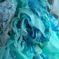 Vintage Dreamy Blue Strapless Print Floral Organza Prom Dress Sweet 16 Dress SH5782