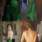 Classic A Line Spaghetti Strap Green Satin Long Prom Dress Evening Dress SH2349