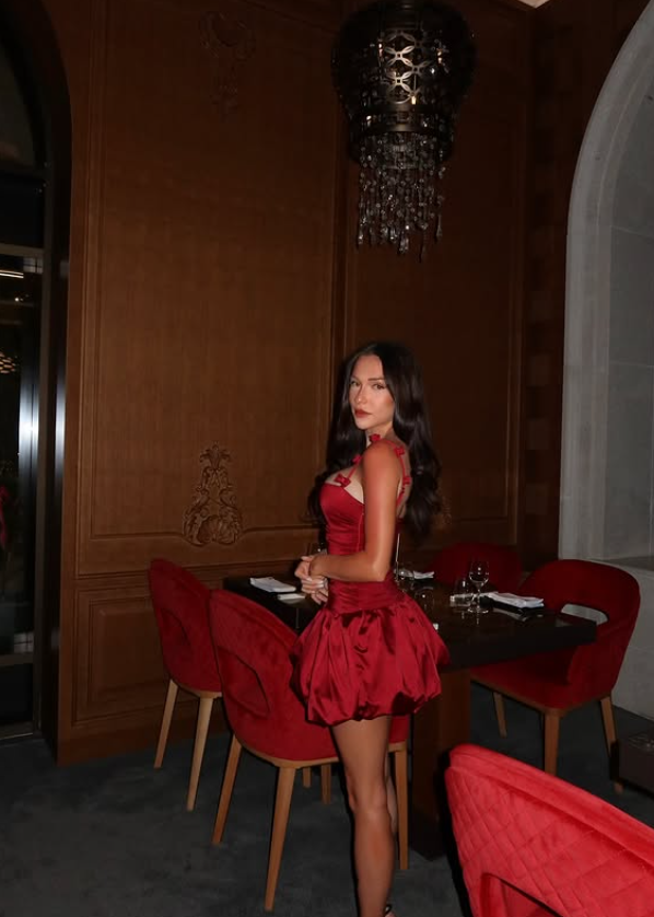 Burgundy Bow A Line Spaghetti Strap Satin Short Homecoming Dress Birthday Dress SH4163