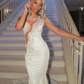 Shining Silver Mermaid Long Sleeves Prom Dress SH974