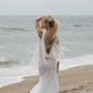 Flowy Mermaid Back Butterfly White Chiffon Prom Dress Vacation Dress SH6264