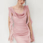 Pink Mermaid Strap Ruffle Chiffon Prom Dress Evening Dress SH5760
