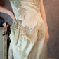 Gentle Green Sheath Spaghetti Strap Appliques Satin Chiffon Prom Dress Evening Dress SH2668