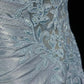 Gentle Mermaid Spaghetti Straps Appliques Blue Satin Long Party Dress Evening Dress SH2801