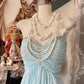 Baby Blue A Line Sweetheart Neck Beaded Chiffon Prom Dress Graduation Prom Dress SH2581
