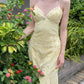 Elegant Mermaid Spaghetti Straps Yellow Chiffon Long Prom Dresses Evening Dress SH2838
