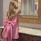 Pink Homecoming Dresses Short Party Gowns Homecoming Dress With Bowknot SH620