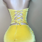 Sexy Strapless Yellow Velvet Prom Dress ,Charming Homecoming Dress SH609