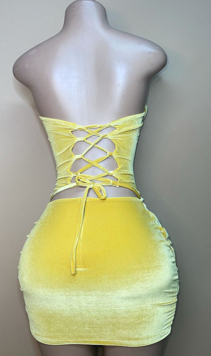 Sexy Strapless Yellow Velvet Prom Dress ,Charming Homecoming Dress SH609