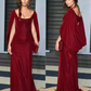 Beautiful Mermaid Buegundy Velvet Long Prom Dress  SH1363