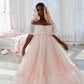 Light Pink Ball Gown Off the Shoulder Lace Organza Date Dress Prom Dress Birthday Dress SH3890