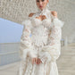 Stunning Ball Gown Long Sleeve High Neck Corset White Lace Long Wedding Dress SH7098