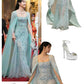 Romantic A Line Beaded Blue Chiffon Prom Dress Party Dress SH3294