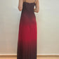 Vintage Black Red Ombre A Line Spaghetti Strap Chiffon Long Prom Dress Party Dress SH4039