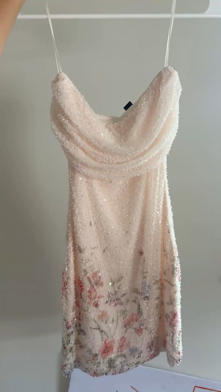 Stunning Sheath Strapless Floral Beaded Apricot Tulle Short Prom Dress Homecoming Dress SH8000