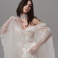 Dreamy Fairytale Ball Gown Exquisite Beaded Pearl White Satin Tulle Prom Dress Wedding Dress SH6682
