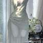 Light Green Sheath Spaghetti Strap Lace Chiffon Short Homecoming Dress Wedding Guest Dress SH4322