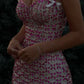 Hot Pink Sheath Spaghetti Straps Exquisite Rhinestone Tulle Long Prom Dress Evening Dress SH4626