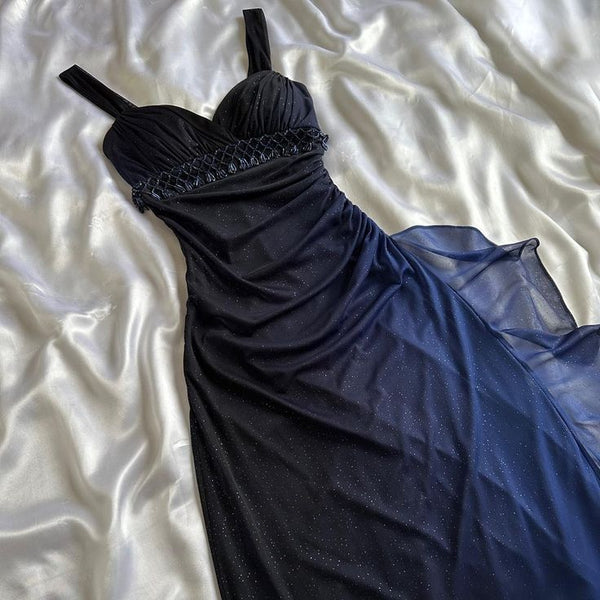 Sweetheart Spaghetti Straps Chiffon A-Line Dress Sky Blue Plus Size