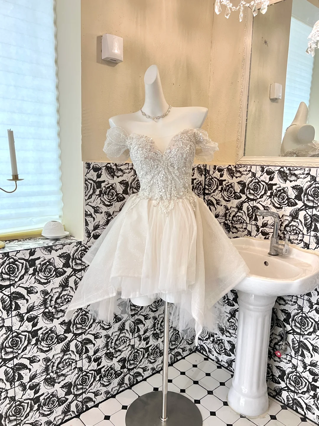 Gorgeous A Line Off the Shoulder Beaded Sequin Tulle Short Homecoming Dress Cocktail Dress SH3359