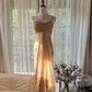 Dreamy Sheath Spaghetti Strap Appliques Chiffon Long Prom Dress Evening Dress SH2968