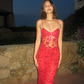 Sexy Sheath Spaghetti Strap Sequin Red Tulle Homecoming Dress Birthday Dress SH2197