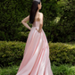 Pink Simple A Line Spaghetti Strap Satin Long Prom Dress 16th Birthday Dress SH4191