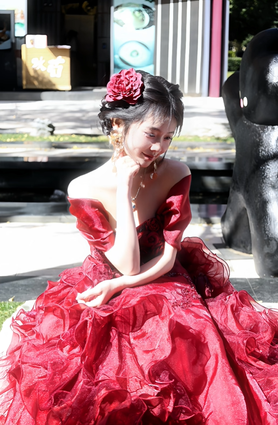 Burgundy Ball Gown Off the Shoulder Beaded Floral Organza Graduation Ball Gown 18th Birthday Dress SH4982