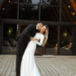 Classic Mermaid Long Sleeve White Satin Long Train Wedding Dress SH6024