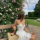 Beautiful A Line Straps White Satin Short Prom Dress Homecoming Dress SH7219